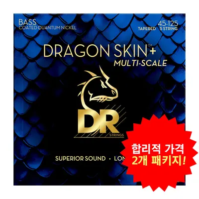 합리적 가격의 2개 패키지! DR 디알 5현 베이스 스트링 Dragon Skin+ Bass Quantum Nickel [DBQM5-45] (45-125)