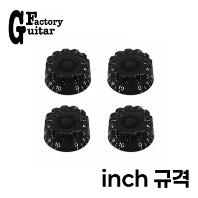 Guitar Factory 레스폴용 노브 Black 스피드/인치 타입 (KB-100-I)