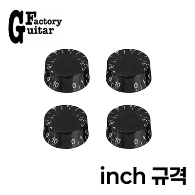 Guitar Factory 레스폴용 노브 Black 스피드/인치 타입 (KB-110-I)