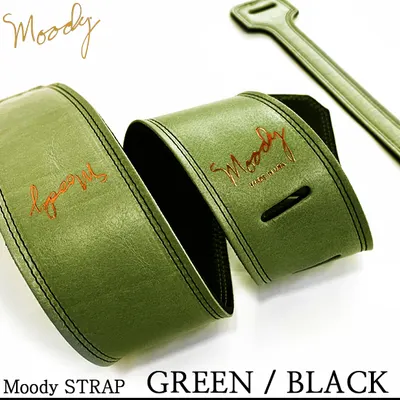Moody 스트랩 Leather/Leather 2.5인치 [Standard Size] Green/Black