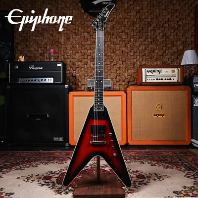 Epiphone 에피폰 일렉기타 Dave Mustain Signature Flying V Prophecy Aged Dard Red Burst (EIGYVFDMDRBH3)