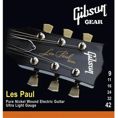 Gibson 일렉기타 스트링 Les Paul Pure Nickel Ultra Light [SEG-LP9] (009-042)