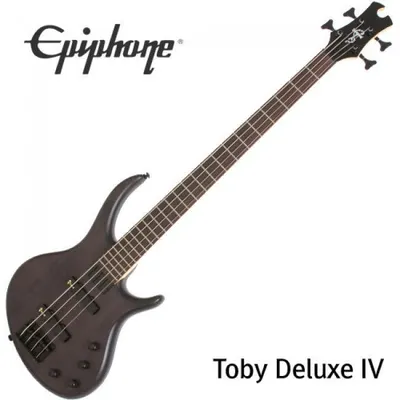 Epiphone 베이스기타 Toby Deluxe IV Trans Black (EBD4TKSBH1)