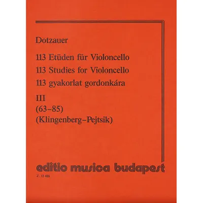 Editio Musica Budapest Dotzauer 113 Studies for Violoncello– Volume 3, 돗자우어 첼로를 위한 113 연습곡 중 63-85[50510677]