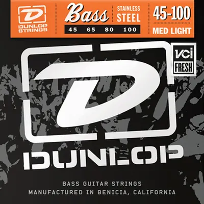 Dunlop 베이스기타 스트링 Stainless Steel Medium Light [DBS45100] (045-100)
