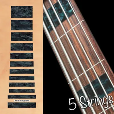 인레이 스티커 Inlay Stickers Fretmarkers Jazz Bass Block Black Pearl For 5 Strings Bass No.71