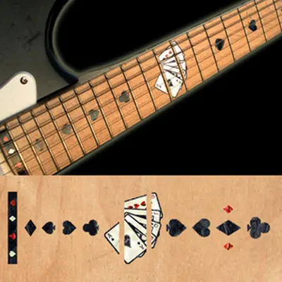 인레이 스티커 Inlay Stickers Fret Markers Playing Card Black Pearl No.33