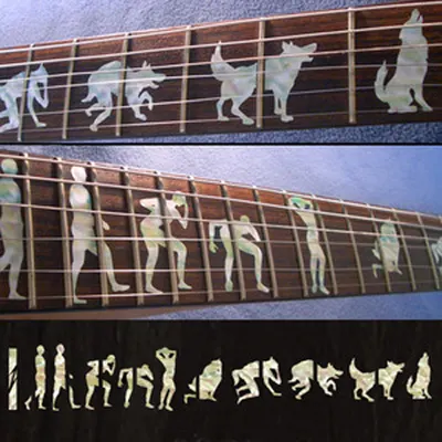 인레이 스티커 Inlay Stickers Fretmark Werewolf White Silver No.53